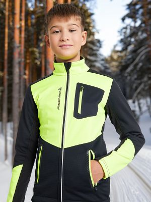 Превью  Куртка лыжная FISCHER Softshell Warm Jr Черный/Лимонный